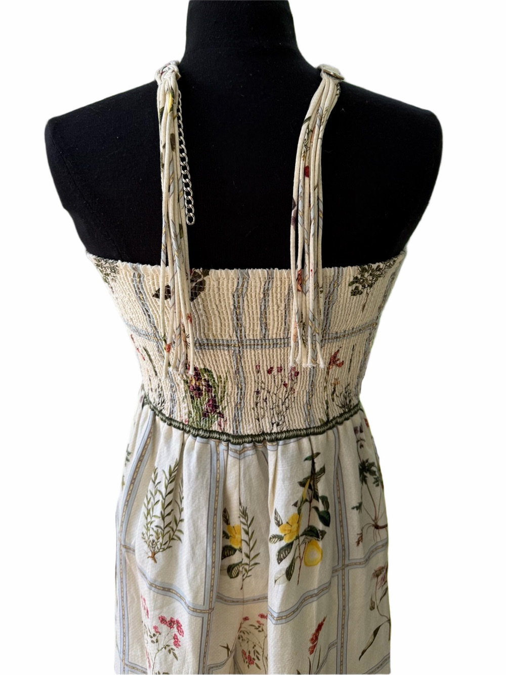 Anthropologie Ranna Gill Floral Linen Halter Jumpsuit Pants Suit Botanical Small - Picture 8 of 16